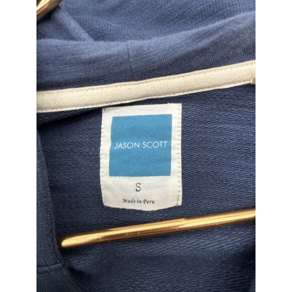Jason Scott Small Blue Hoodie Sweatshirt Modal Cotton Blend - Picture 3 of 4